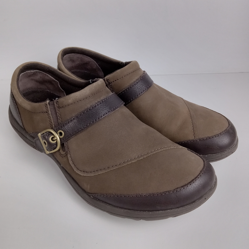 Merrell Dassie Buckle Shoes Size 9.5 Brown Leather Slip On Comfort Casual Boho